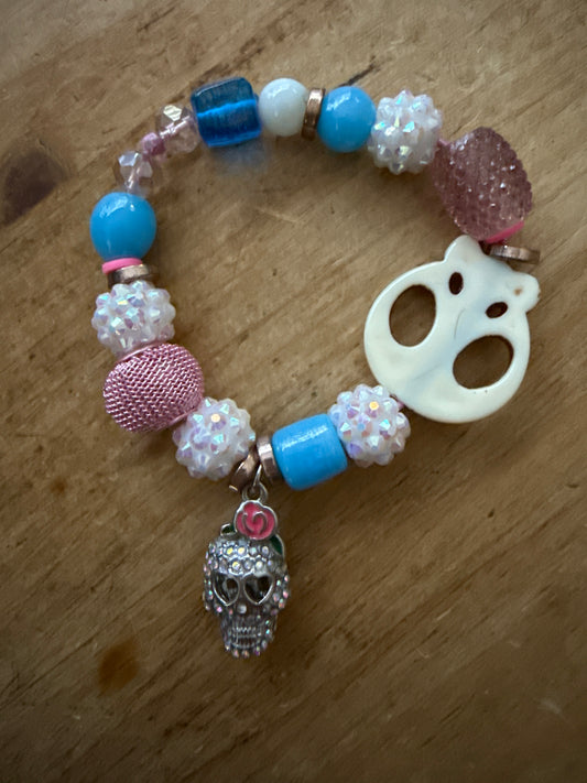 Sugar Skull Sweetheart - Halloween Bracelet